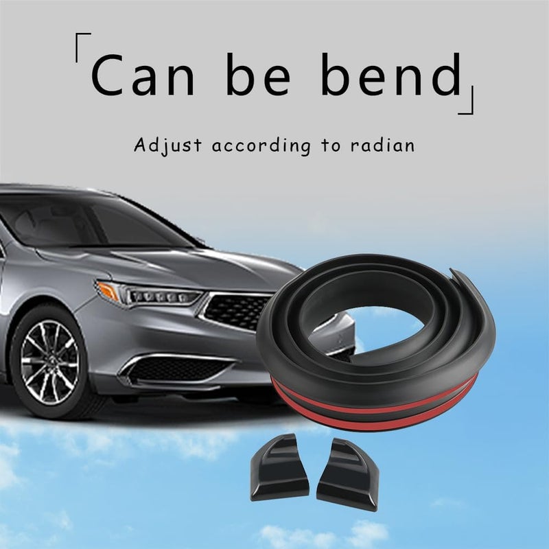 CHRYMUM Car Rear Spoiler Roof Lip Kit, Carbon Fiber 3D Rubber Trunk Spoiler Trim Strip, Car Rear Spoiler Kit, Auto Exterior Accessories Punch-Free Installation for Most Cars - Image 4